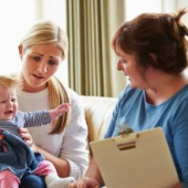 Baby crying health visitor