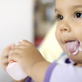 baby feeding self yogurt