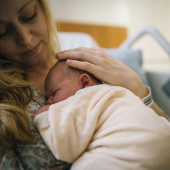 Woman with newborn baby