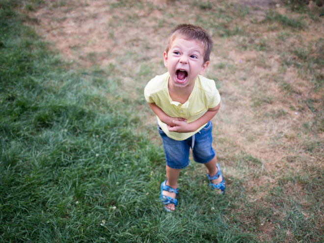 boy having a tantrum