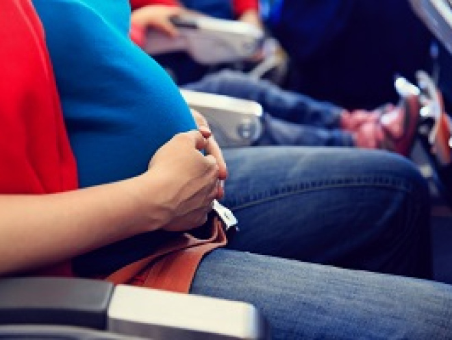 pregnant lady on plane
