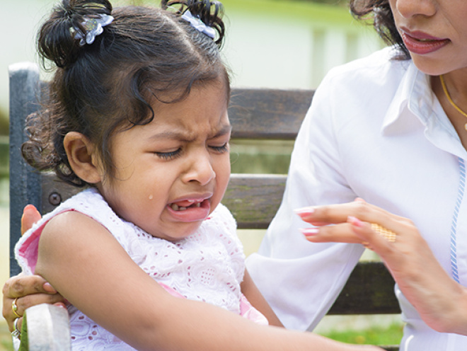 little girl crying