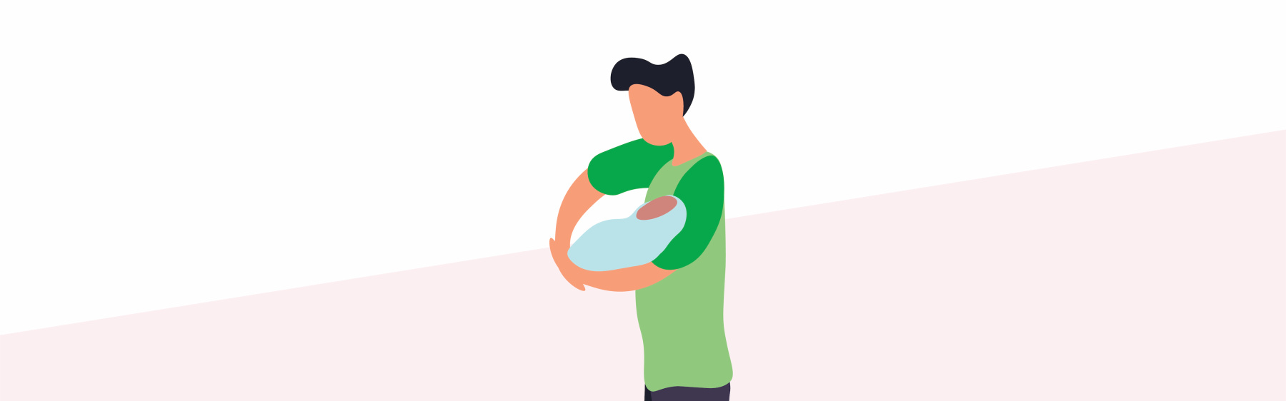 Illustration of person holding a baby