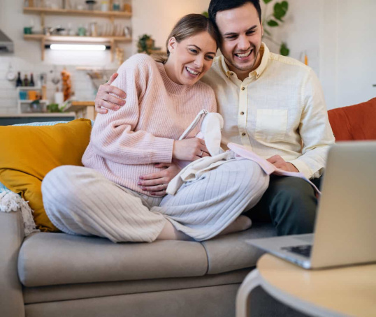 Pregnant Couple on Video Call