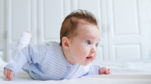 Plagiocephaly and brachycephaly or flat head syndrome in babies
